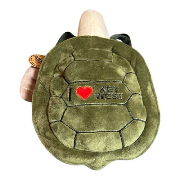 Rockin Gear Green Turtle Plush Backpack “I ❤️ Key West” Embroidered Patch - Picture 7 of 7